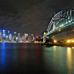 sydney harbour bridge night city